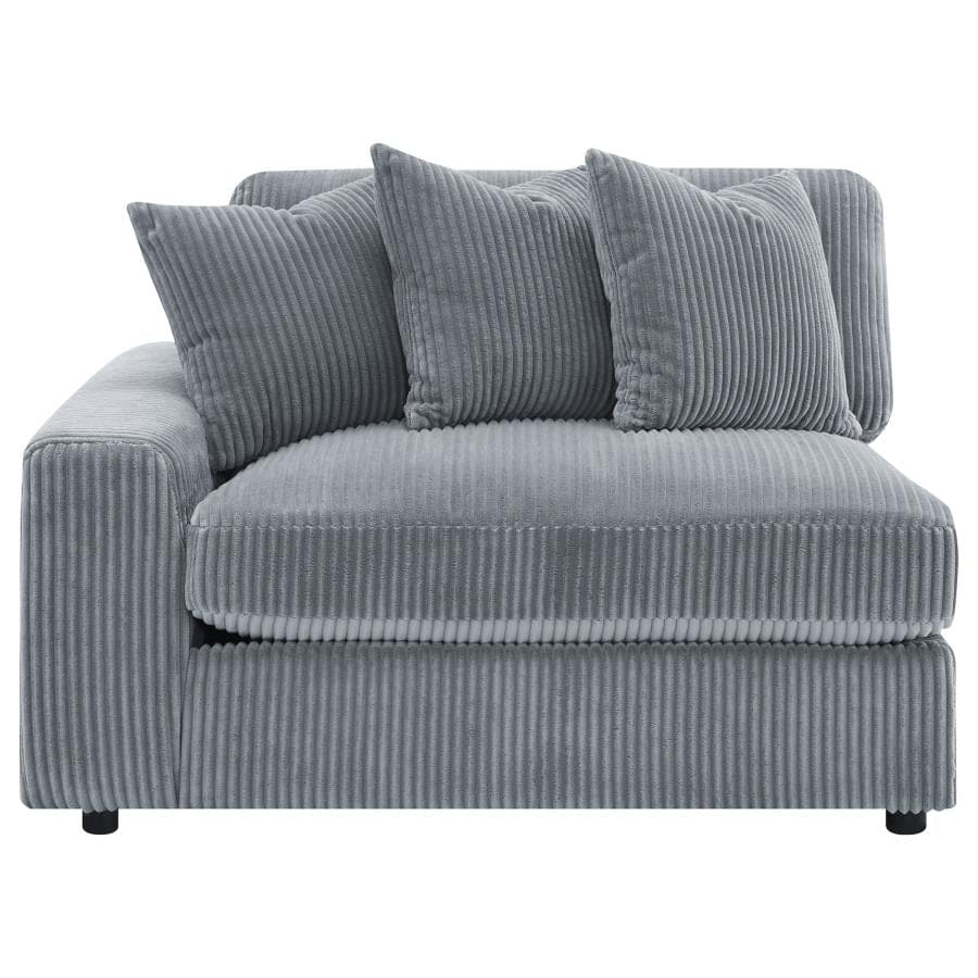 Blaine 3-Piece Upholstered Reversible Chaise Sectional Sofa Fog