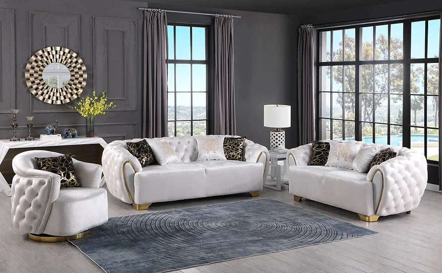 MILA WHITE SOFA SET