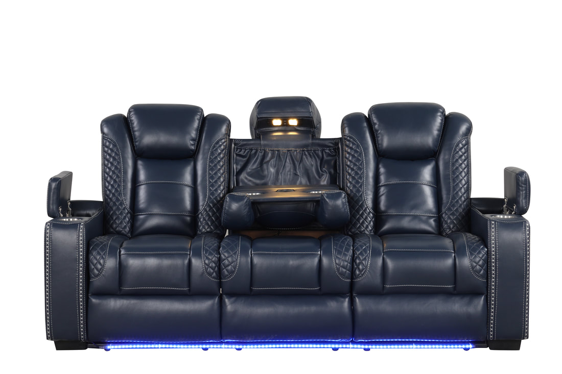 STEFANO40 3PC Reclining Set Blue