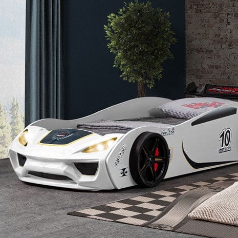 Roadster Twin race car bed white