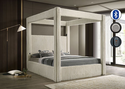 Atlam King Bed (Cream)