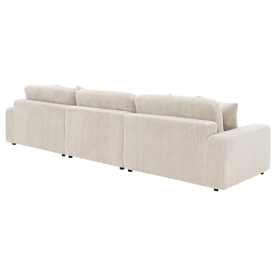 Blaine 3-Piece Upholstered Reversible Chaise Sectional Sofa sand