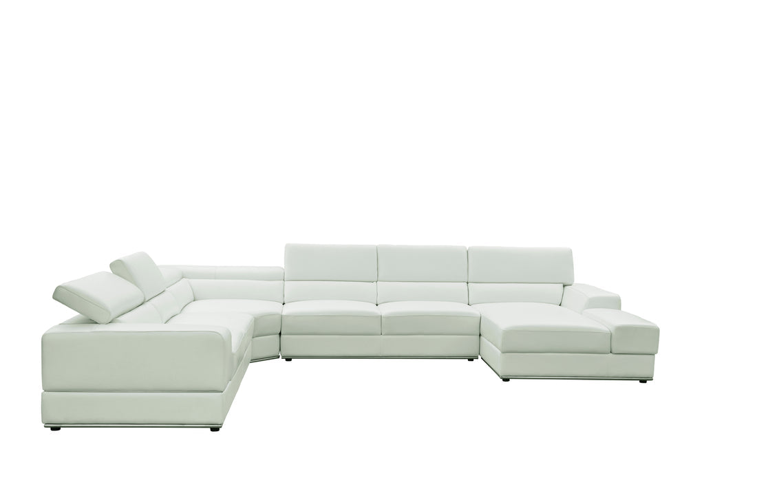 Nella Sectional Sofa | Italian Leather Match White