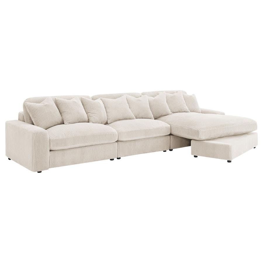 Blaine 3-Piece Upholstered Reversible Chaise Sectional Sofa sand