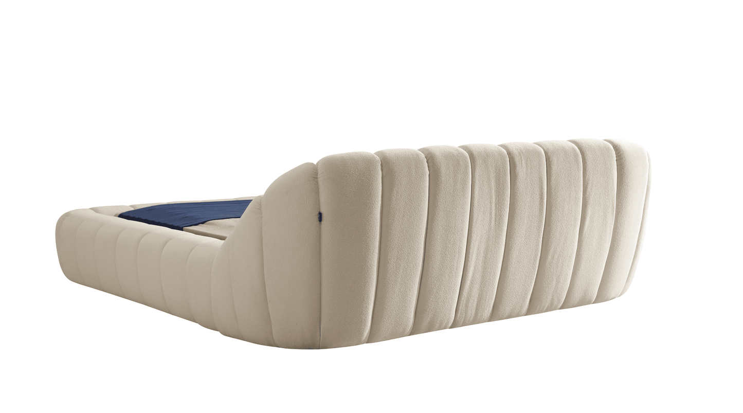 Divani Casa Yolonda - Modern Off-White Fabric Bed