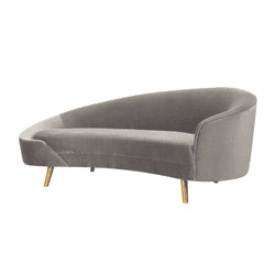 Cleopatra Grey Velvet Sofa