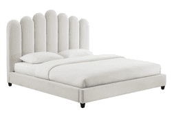 Celine Cream Velvet Bed in King By Inspire Me! Home Decor