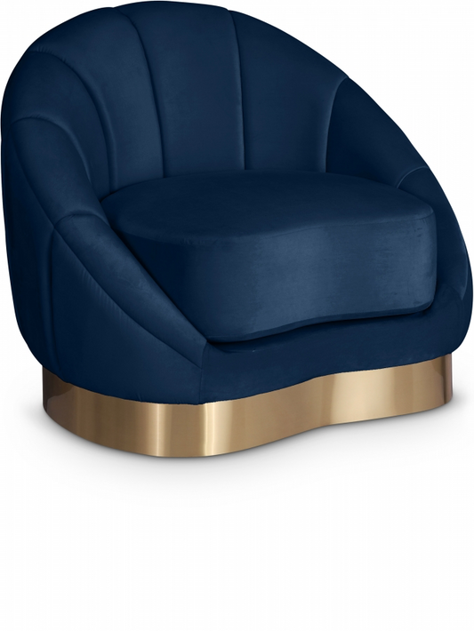 Shelly Velvet Upholstered Chair Navy