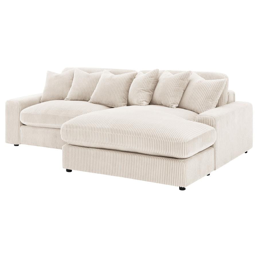 Blaine 2-Piece Upholstered Reversible Sectional Sand