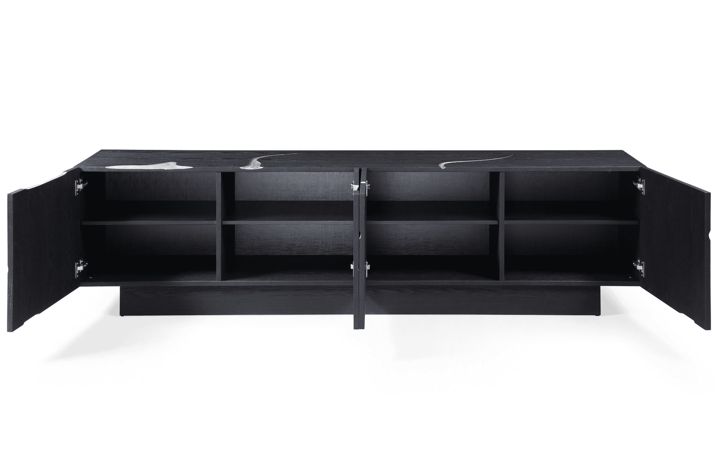 Modrest Aspen - Modern Matte Brown Ash & Silver TV Stand
