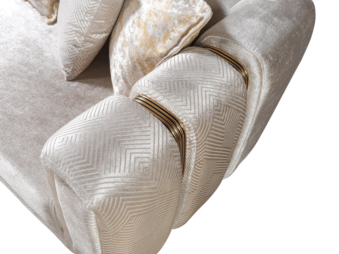 Santana Ivory Velvet Sofa 89”