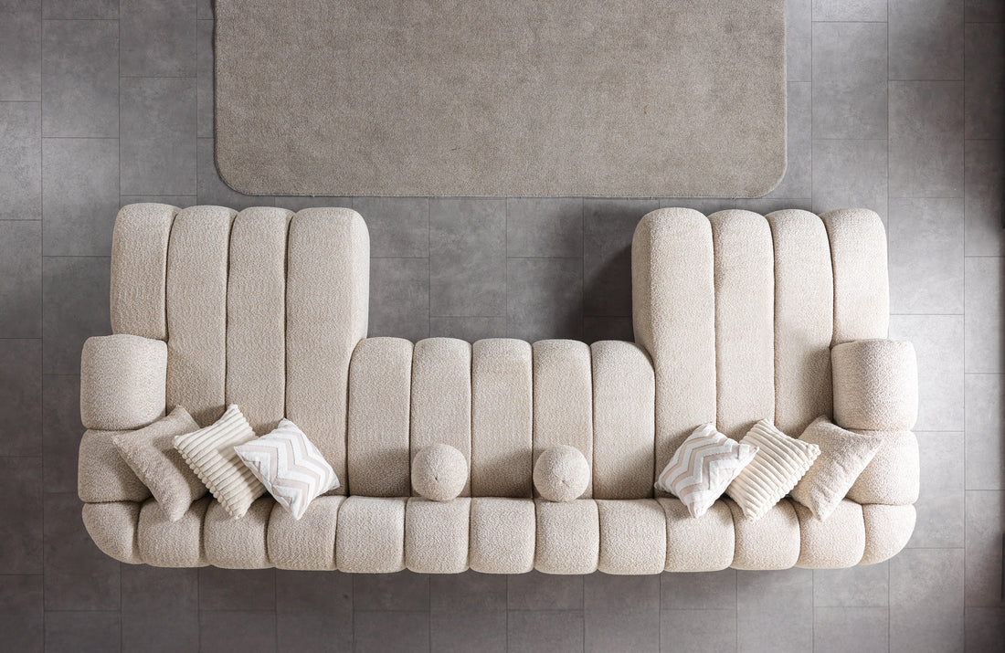 Lis Sand Boucle Double Chaise 147" Sectional