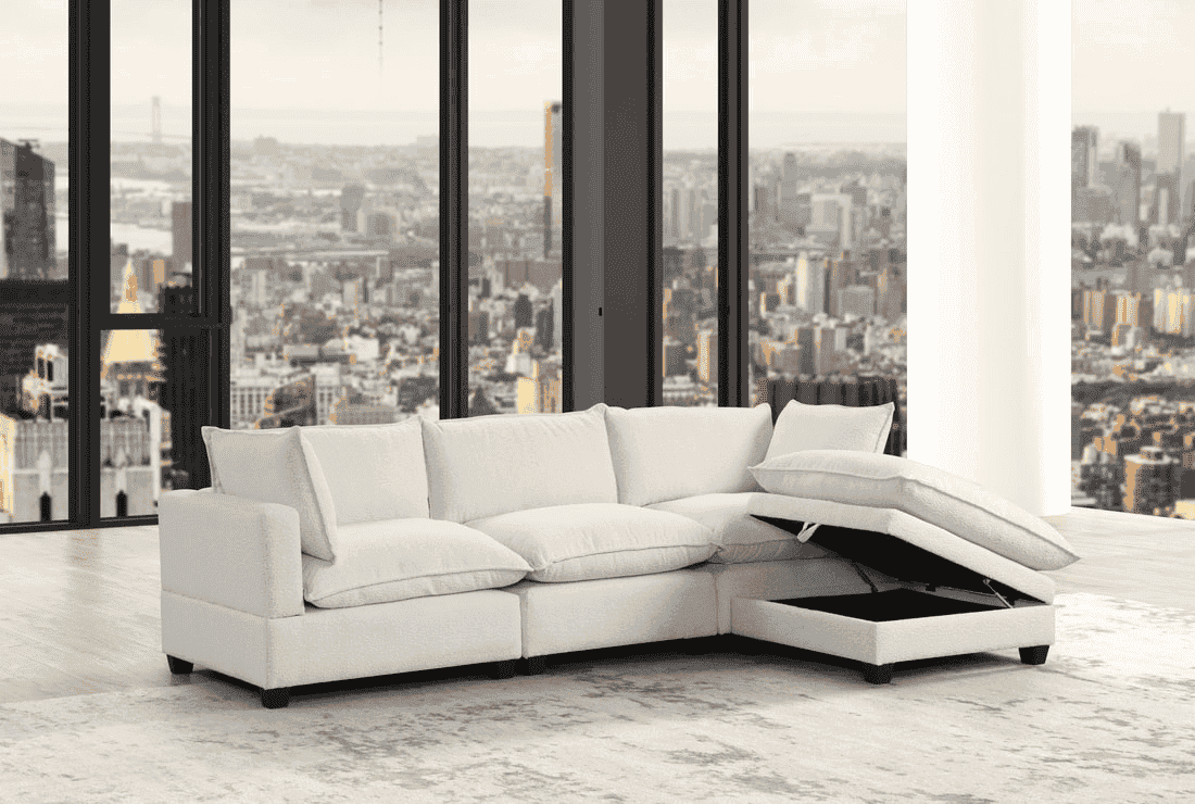 CLOUD2-Sand Modular Sectional (BOUCLE FABRIC)