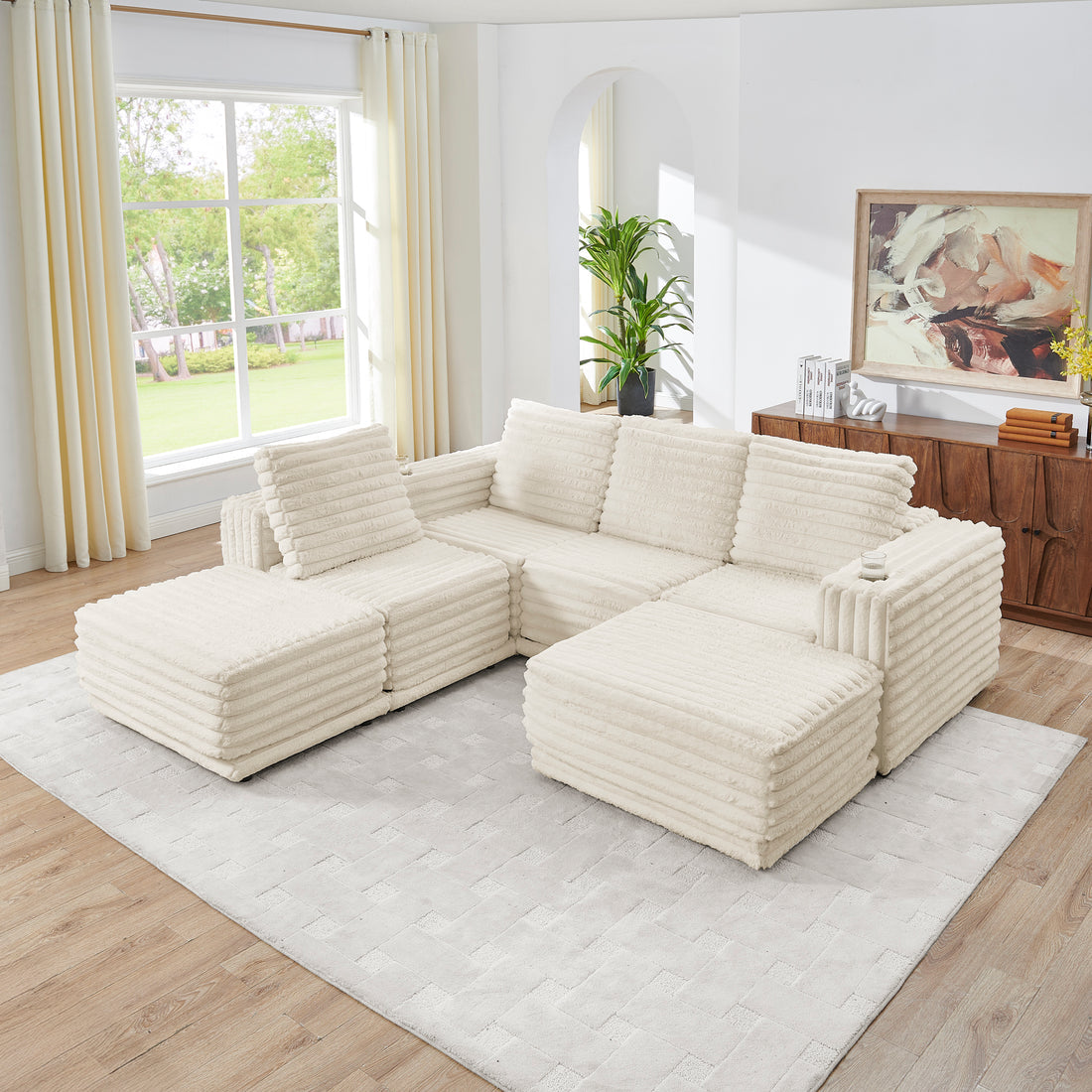 Nuve Compressed sectional (Cream)
