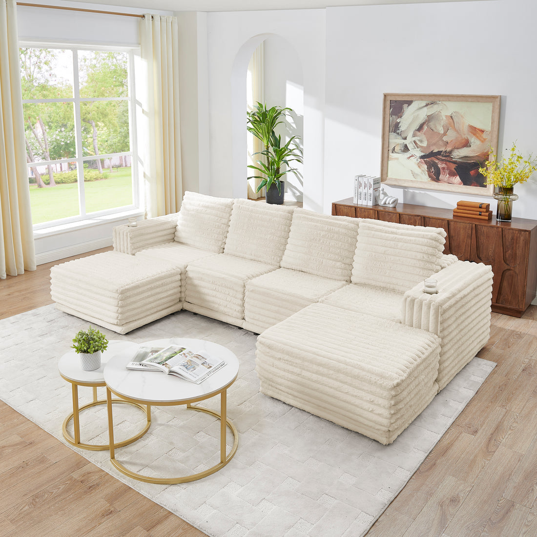 Nuve Compressed sectional (Cream)