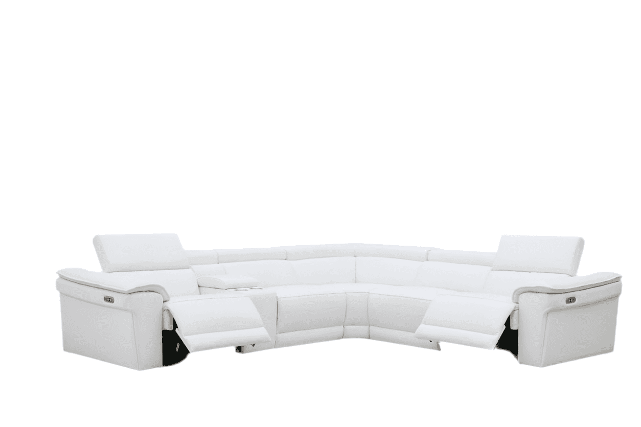 NEWYORK - WHITE LEATHER Power Reclining Sectional