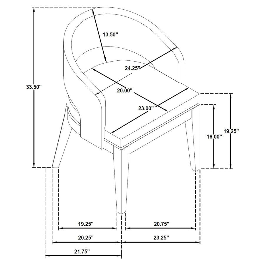 LEANDRO 7-PIECE RECTANGULAR DINING TABLE SET BURNISHED BLACK
