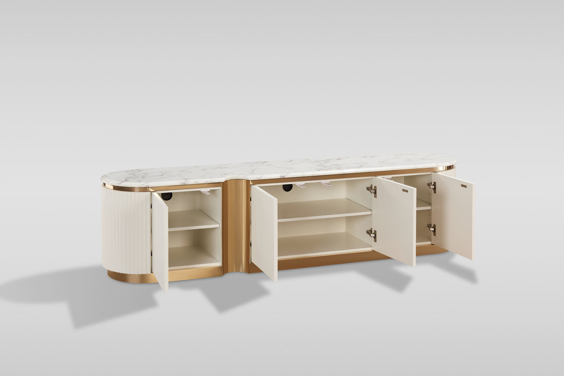 Valente TV Console (Cream White)