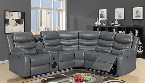 Turbo Power Reclining Sectional Grey