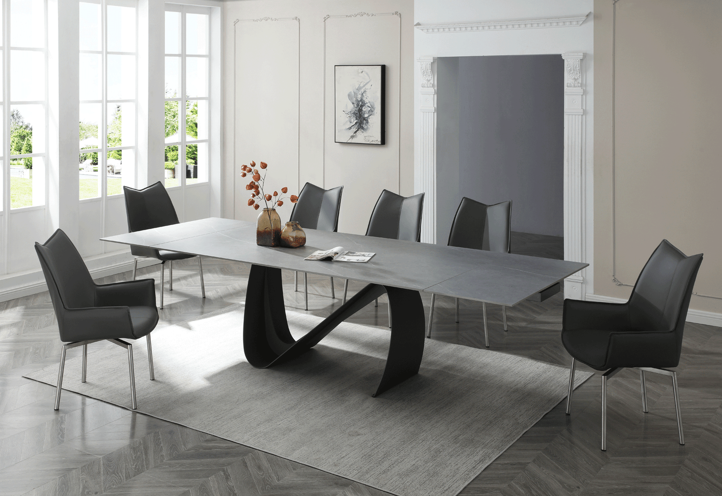 Extravaganza Grey Dining Room Set w/ Chair Choices