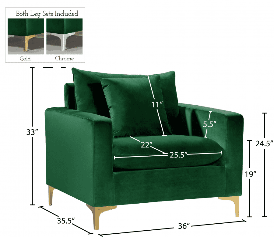 Naomi Green Velvet Sofa & Loveseat