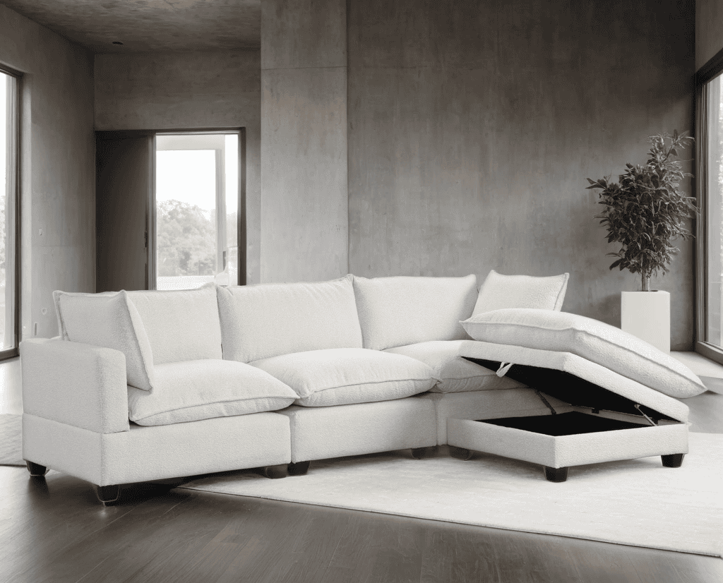 CLOUD2-Sand Modular Sectional (BOUCLE FABRIC)