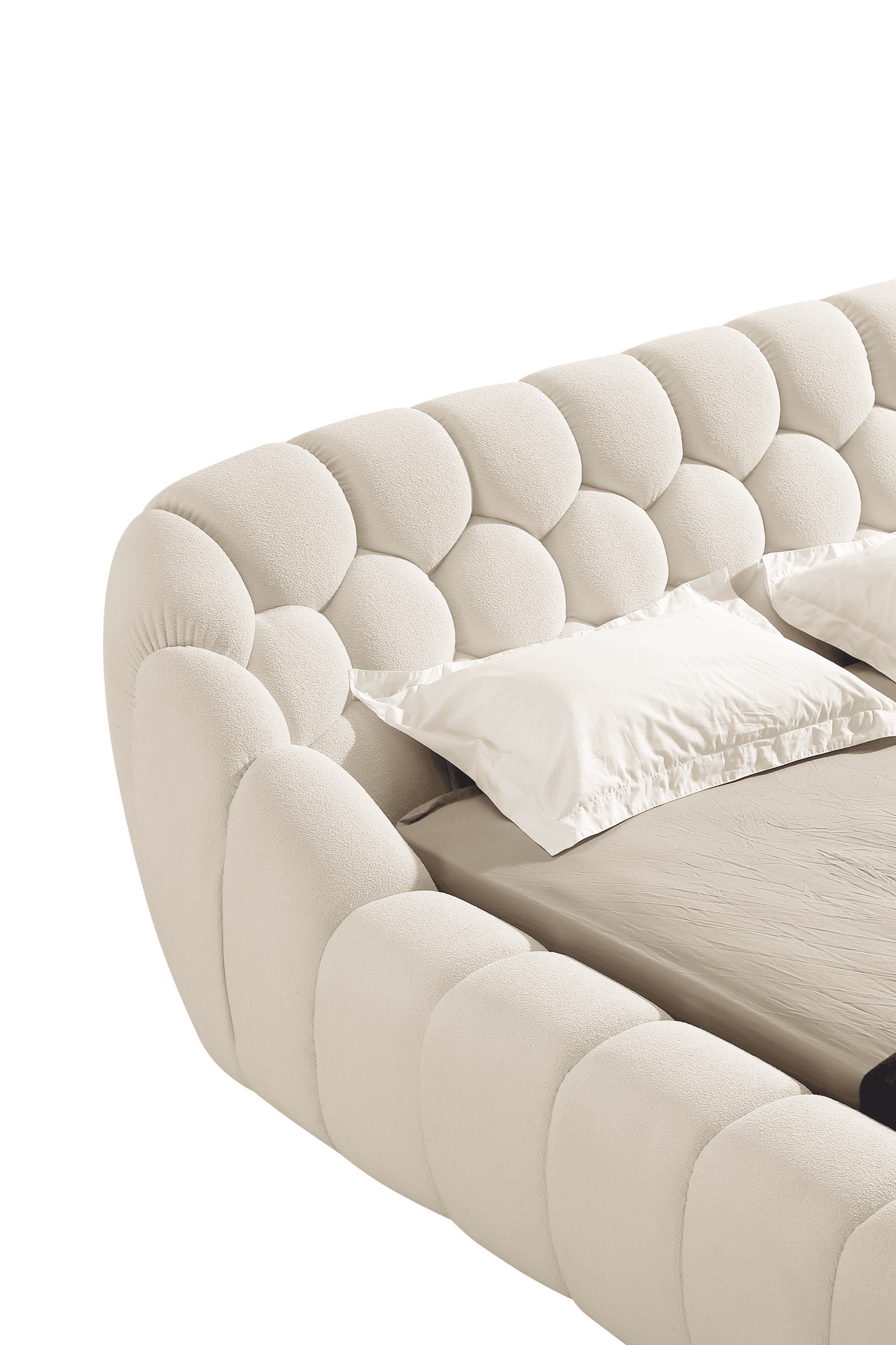 Divani Casa Yolonda - Modern Off-White Fabric Bed