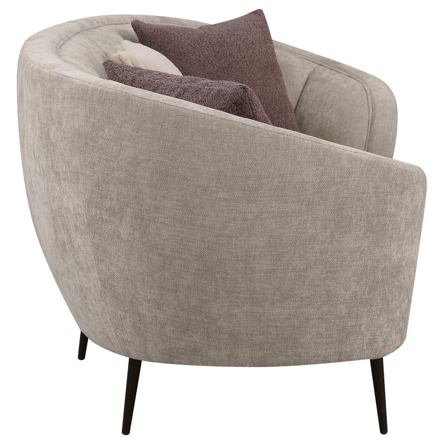 ELLORIE 2-PIECE UPHOLSTERED CURVED SOFA SET BEIGE