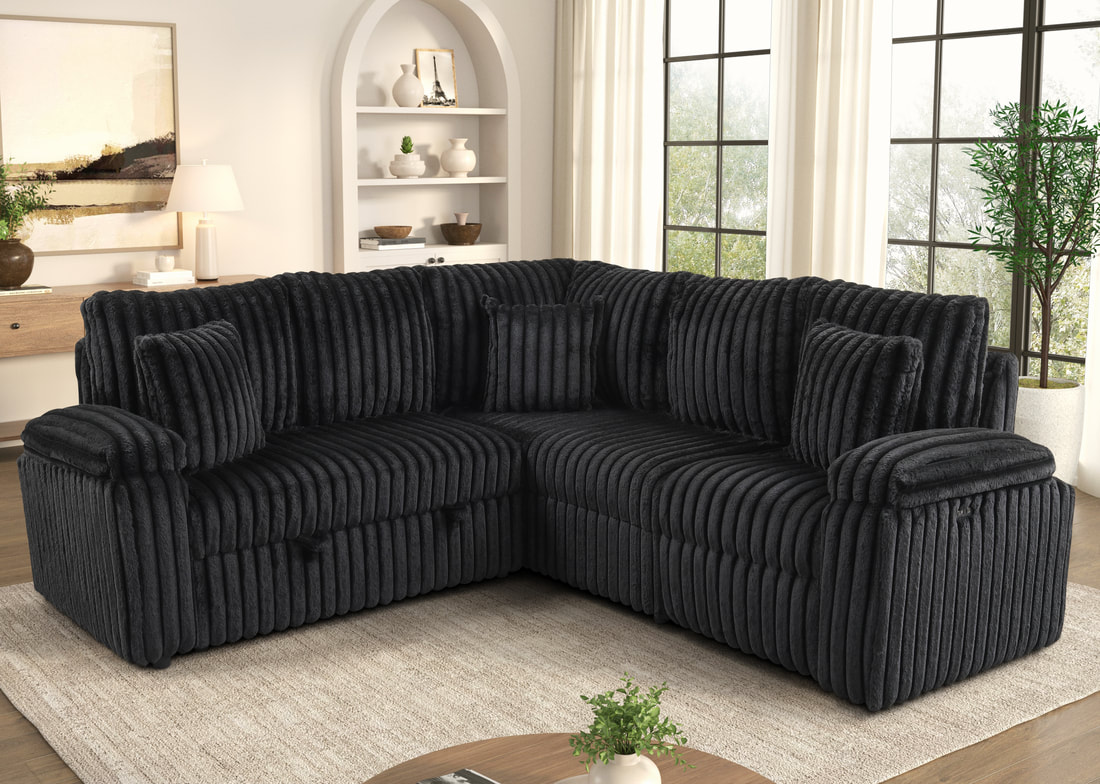 AMIRI Black Power Sectional With Pull-Out Bed **NEW ARRIVAL**