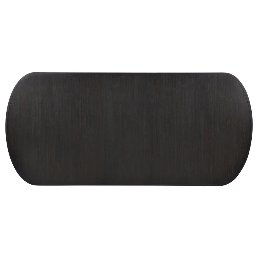 LEANDRO 7-PIECE RECTANGULAR DINING TABLE SET BURNISHED BLACK