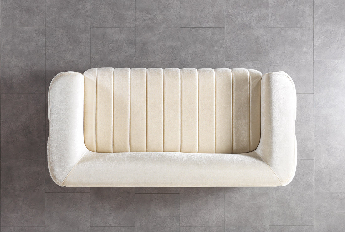 Carlina Ivory Velvet Loveseat