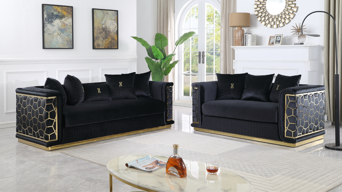 Stella Living Room Set (Black)
