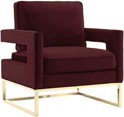 Avery Maroon Velvet Chair