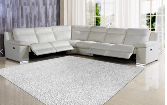 Jaguar White TOP GRAIN LEATHER 3pc Power Reclining Sectional