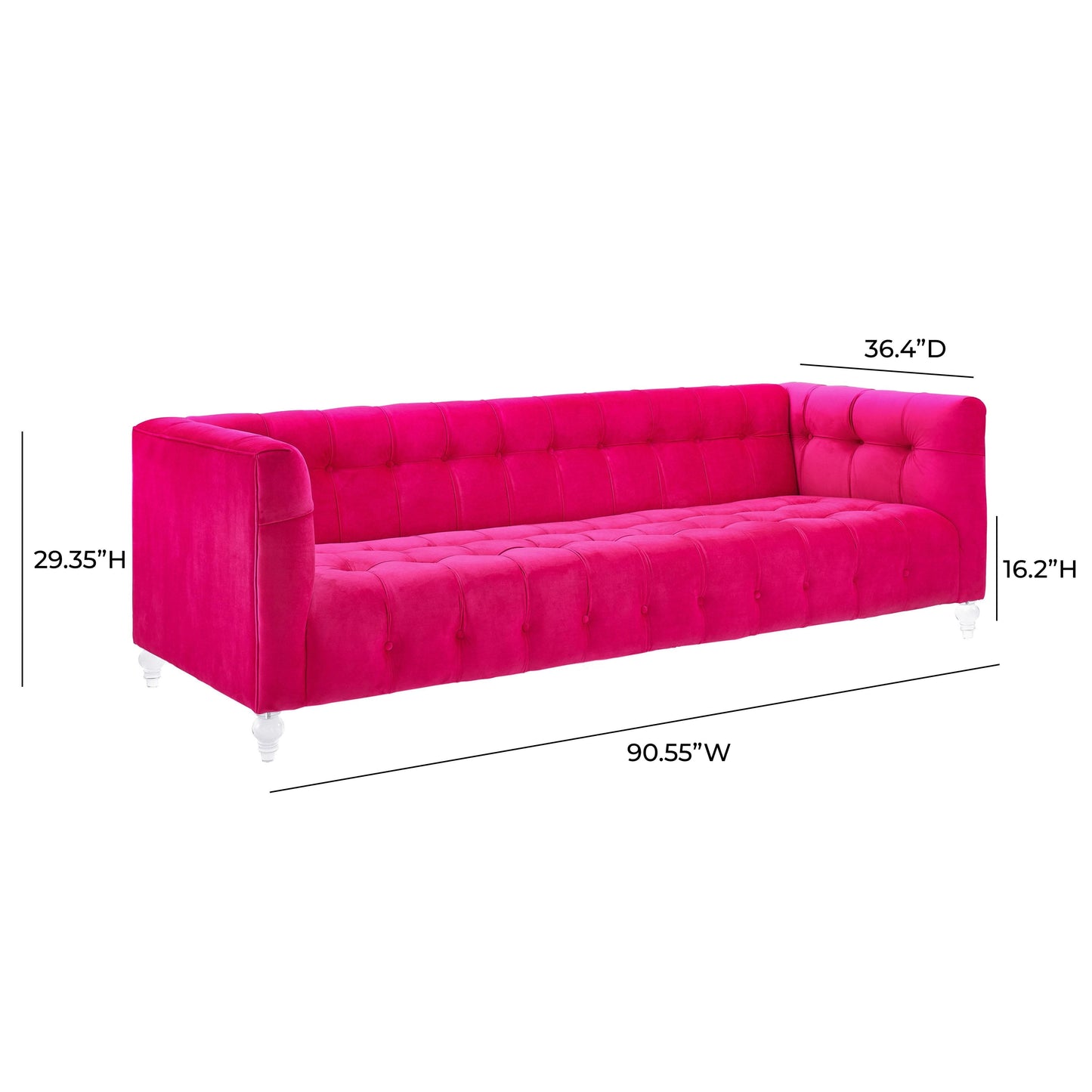 Bea Hot
Pink Velvet Sofa