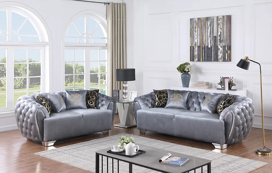 MILA GREY SOFA SET