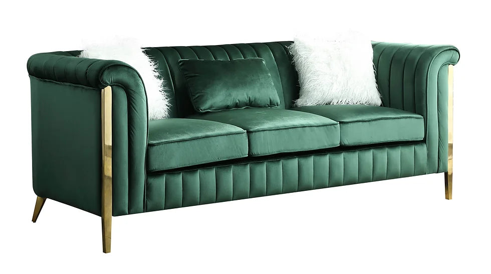 FARA GREEN SOFA & LOVESEAT