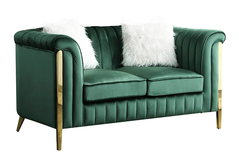 FARA GREEN SOFA & LOVESEAT