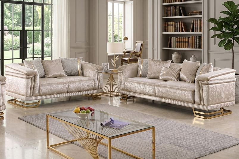 Amalfi Living room Set (Champagne)