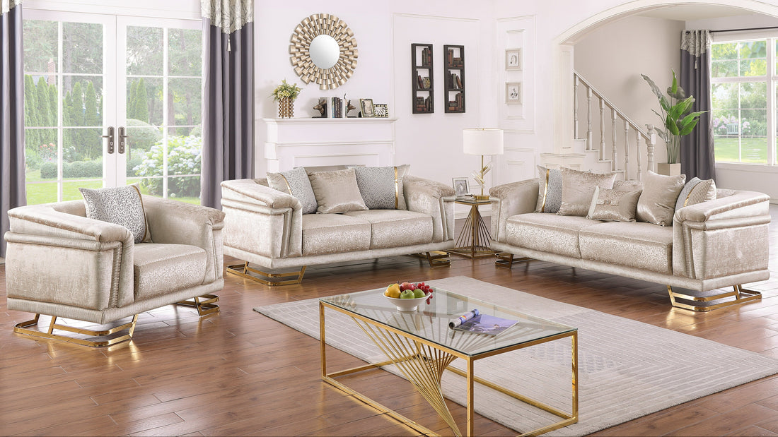 Amalfi Living room Set (Champagne)