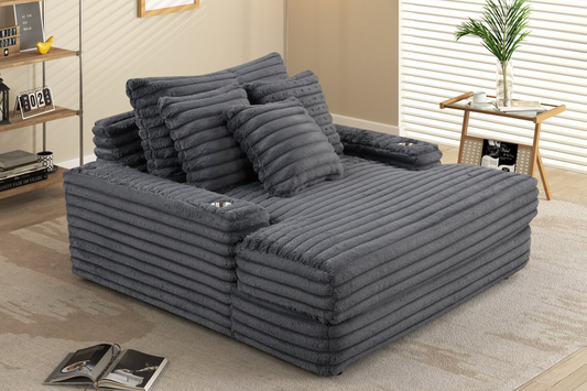 1800 Chaise Lounge charcoal 66”wide