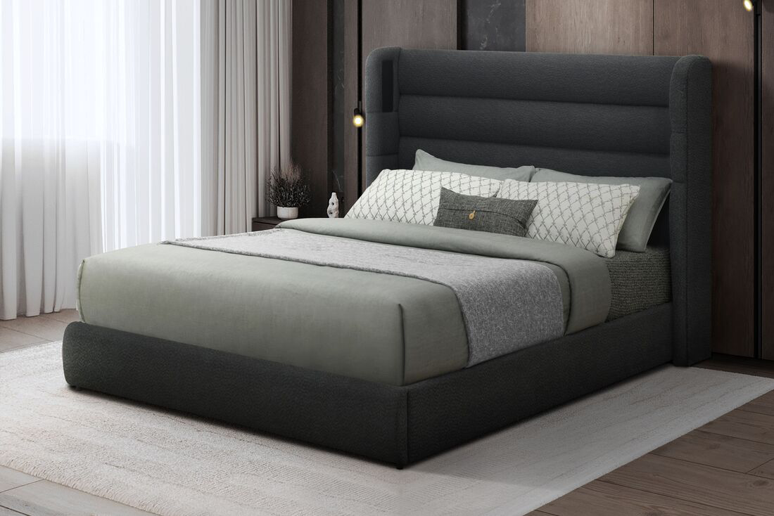Hero Black Platform Bed (w/ Bluetooth Speaker)