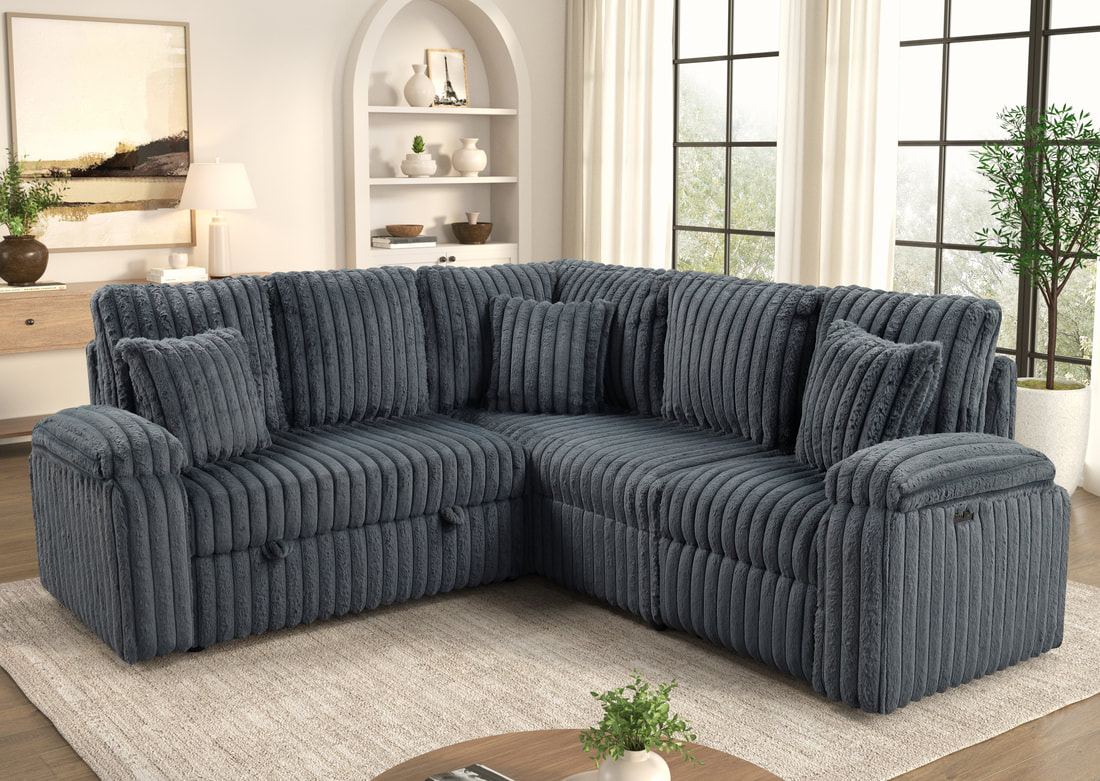 AMIRI Charcoal Power Sectional With Pull-Out Bed **NEW ARRIVAL**