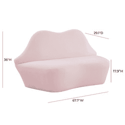 Lips Blush Velvet Settee