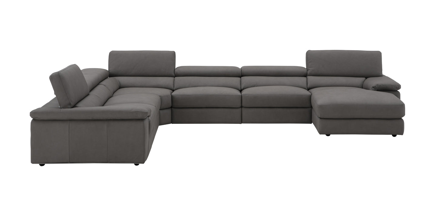 Kobe Premium Leather Sectional in Truffle