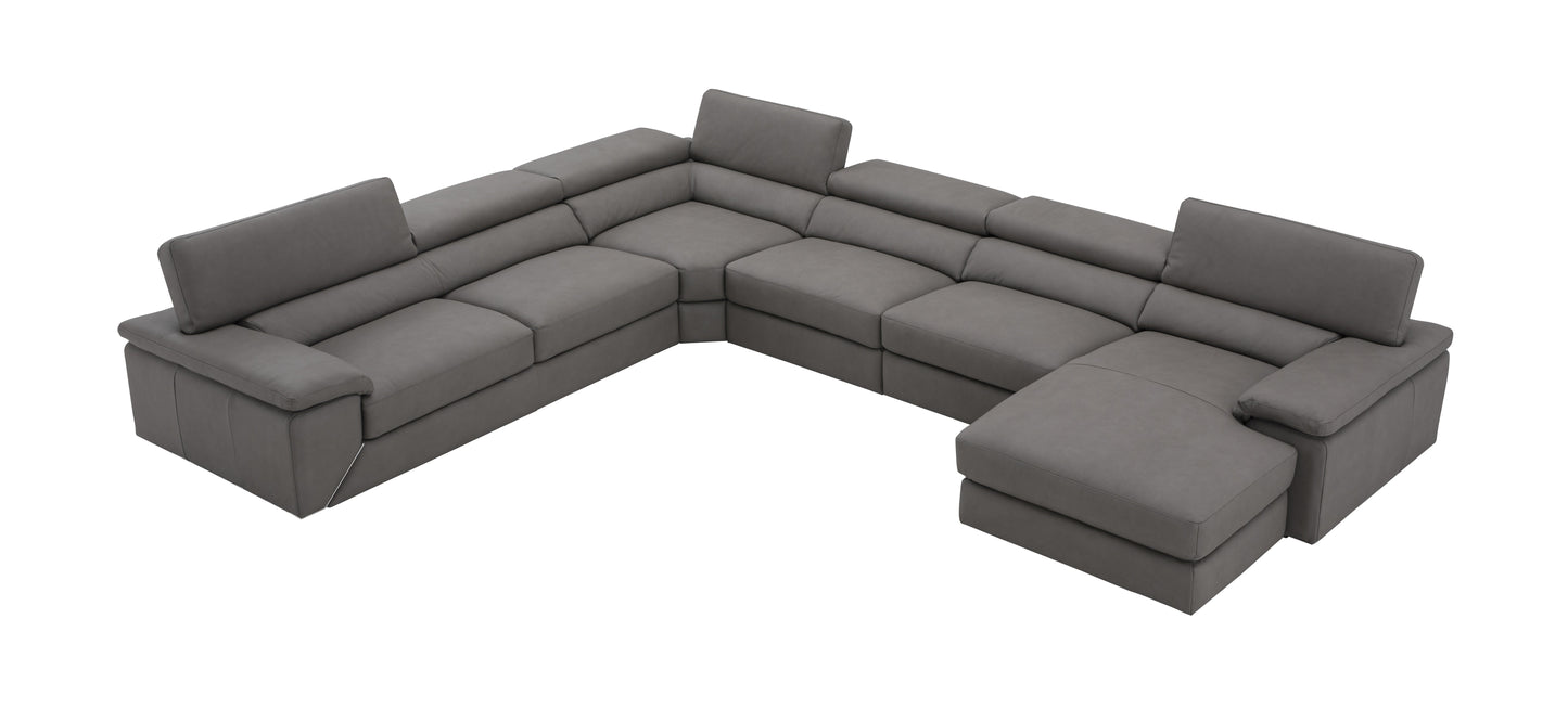 Kobe Premium Leather Sectional in Truffle