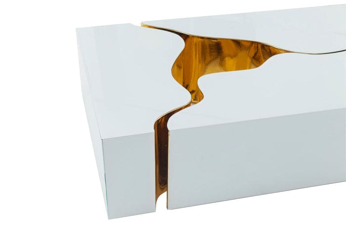 Dream Glass WhiteGold 3-Piece Coffee Table