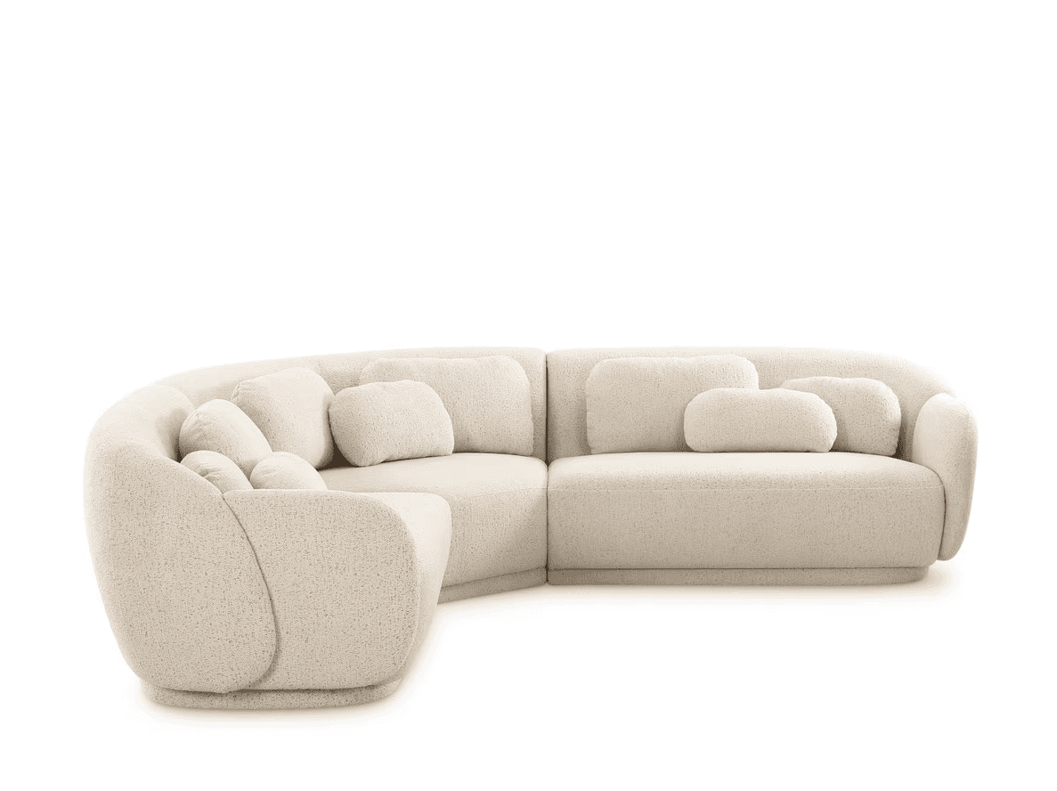 Misty Cream Boucle Modular L-Sectional