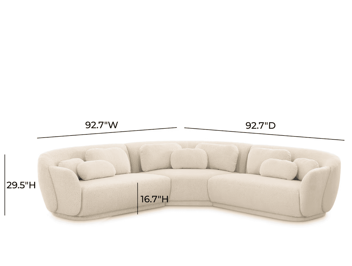 Misty Cream Boucle Modular L-Sectional