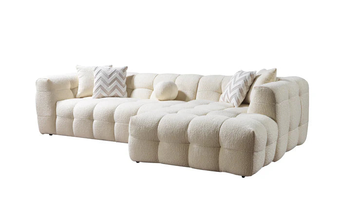 Ivy Ivory Boucle RAF 110" Sectional